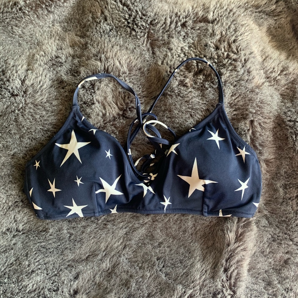 J. Crew Dark Blue Star Bikini Top
